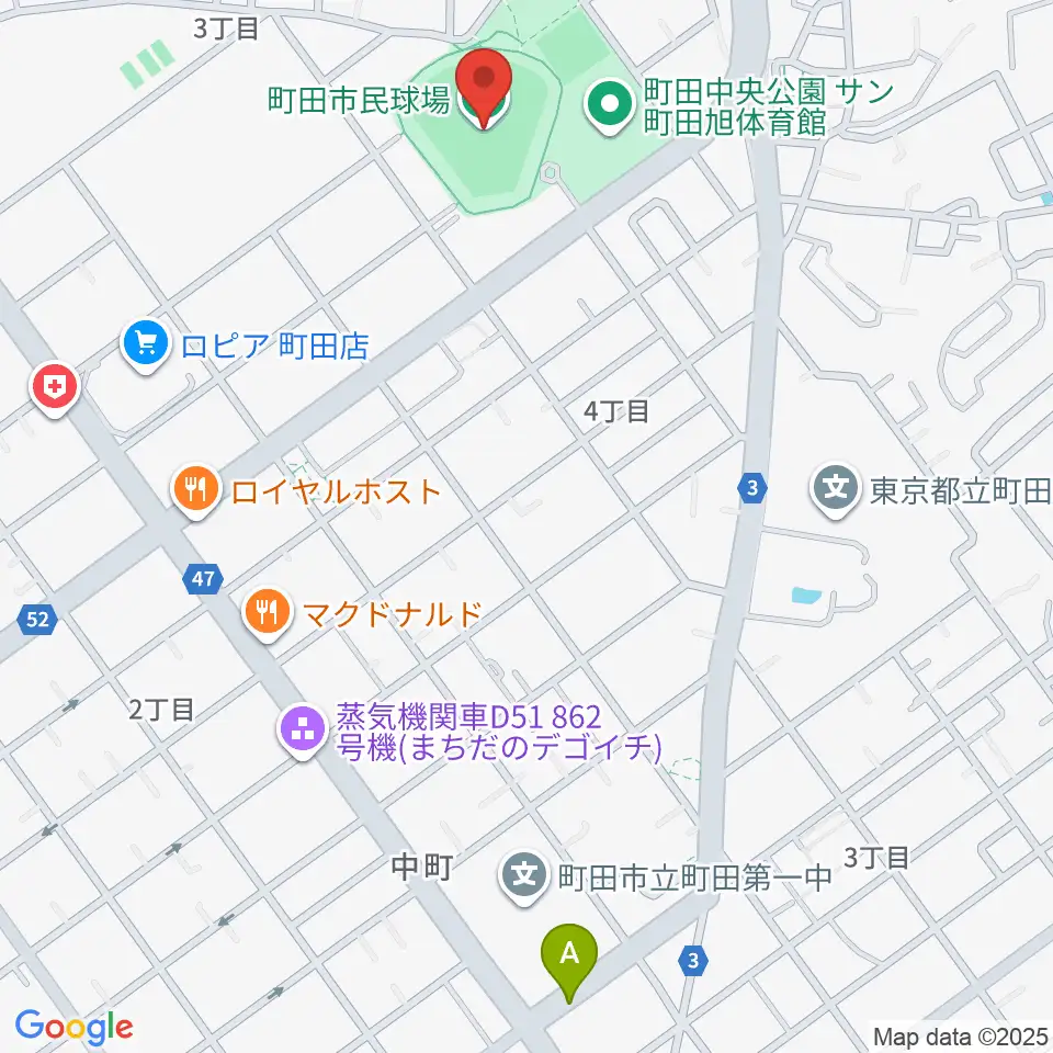 町田市民球場周辺のホテル一覧地図