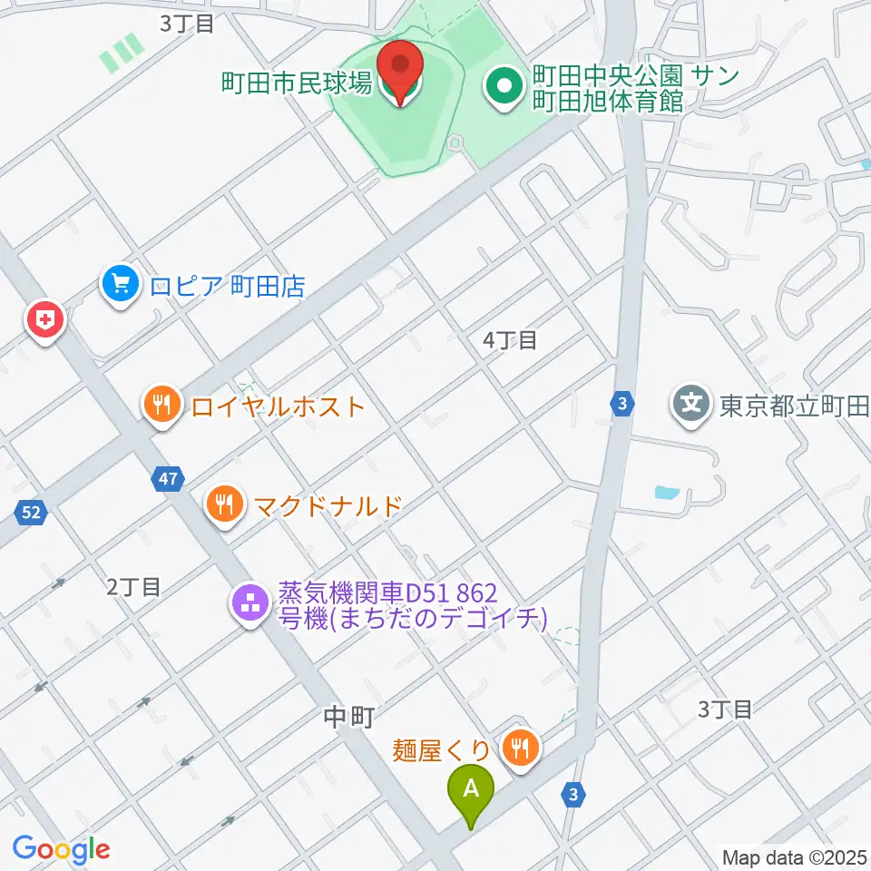町田市民球場周辺のホテル一覧地図