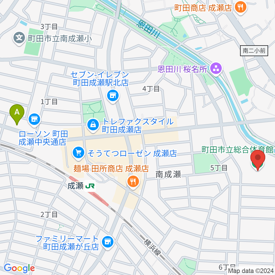 町田市立総合体育館周辺のホテル一覧地図