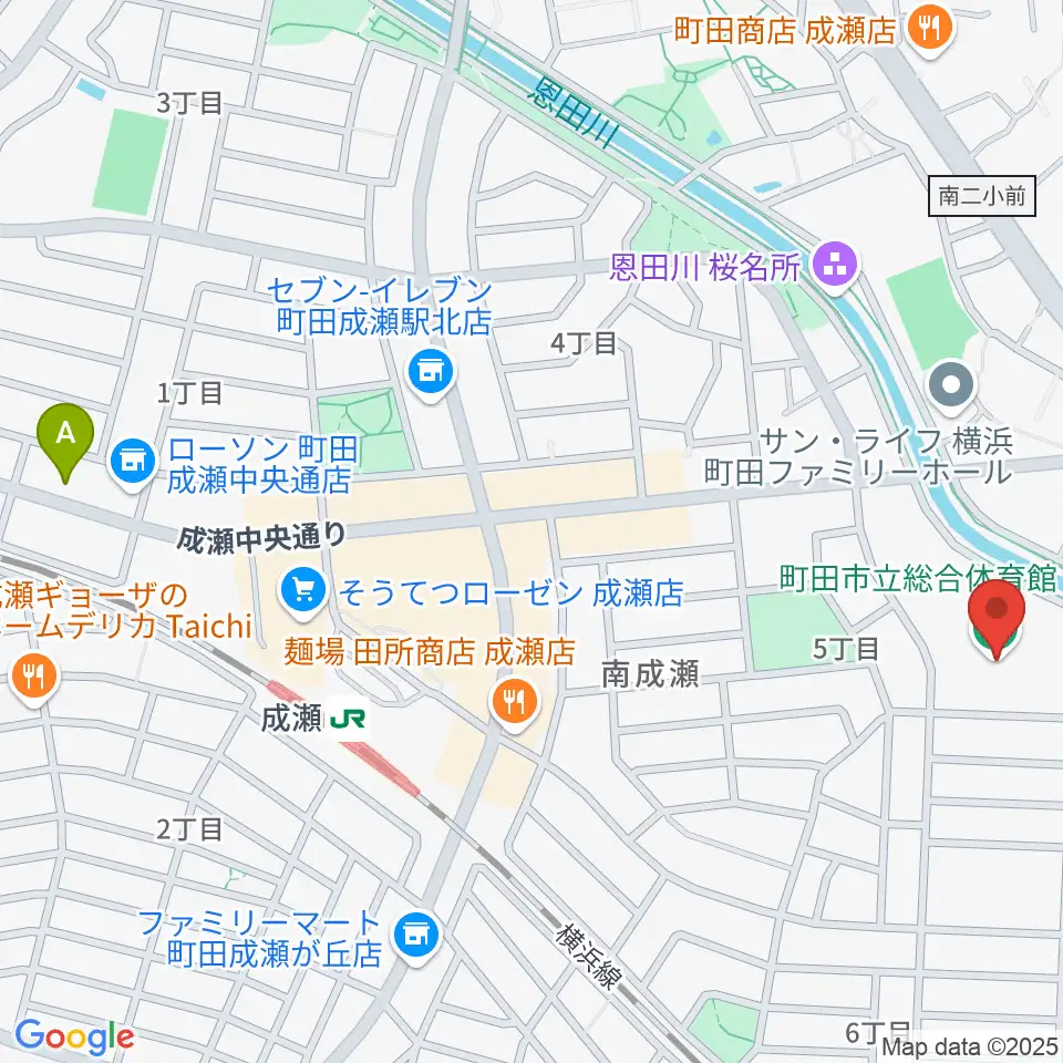 町田市立総合体育館周辺のホテル一覧地図