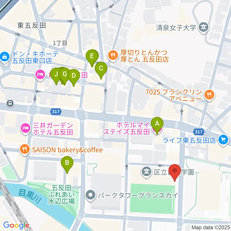 品川区立総合体育館周辺のホテル一覧地図