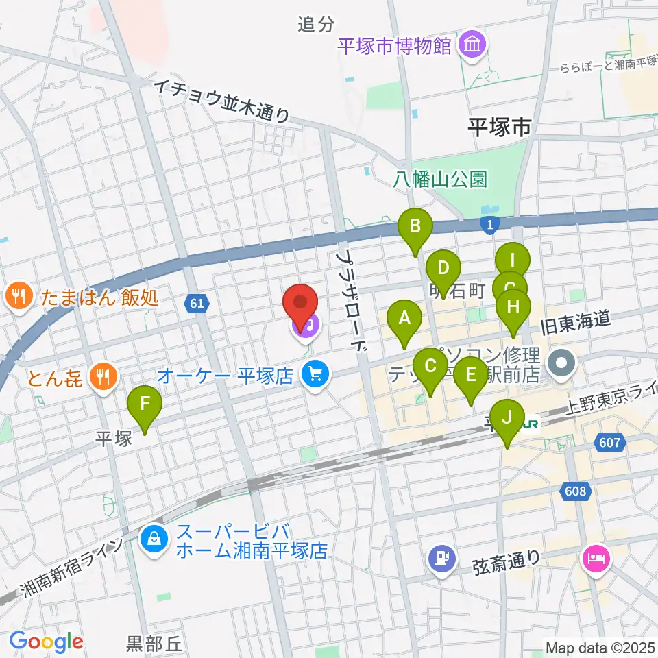 ひらしん平塚文化芸術ホール周辺のホテル一覧地図