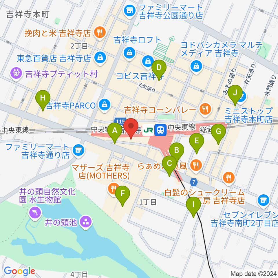 吉祥寺DAYDREAM周辺のホテル一覧地図