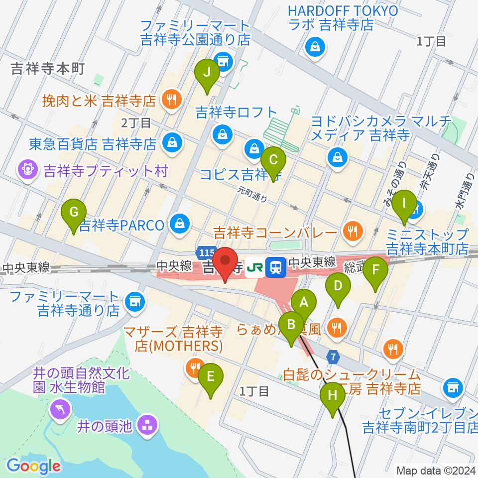 吉祥寺DAYDREAM周辺のホテル一覧地図