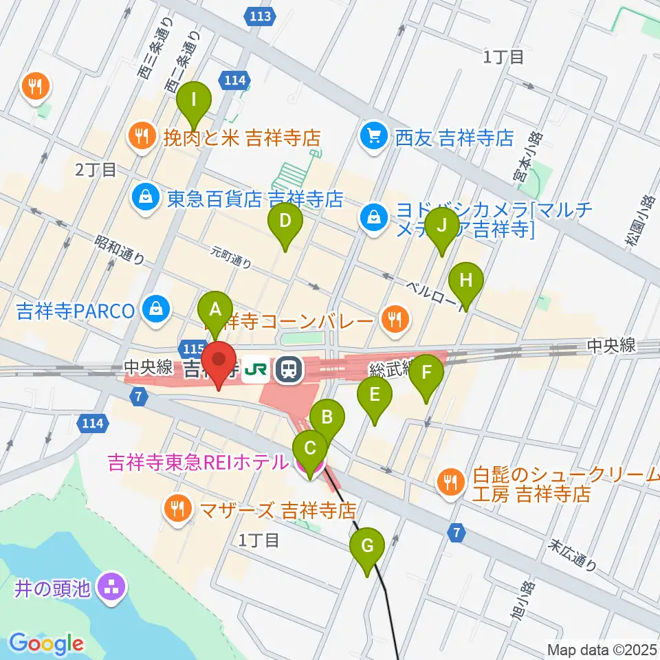 吉祥寺DAYDREAM周辺のホテル一覧地図