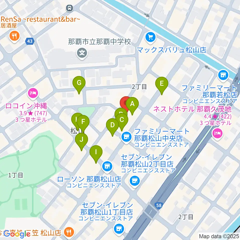 ドラムショップハル周辺のホテル一覧地図