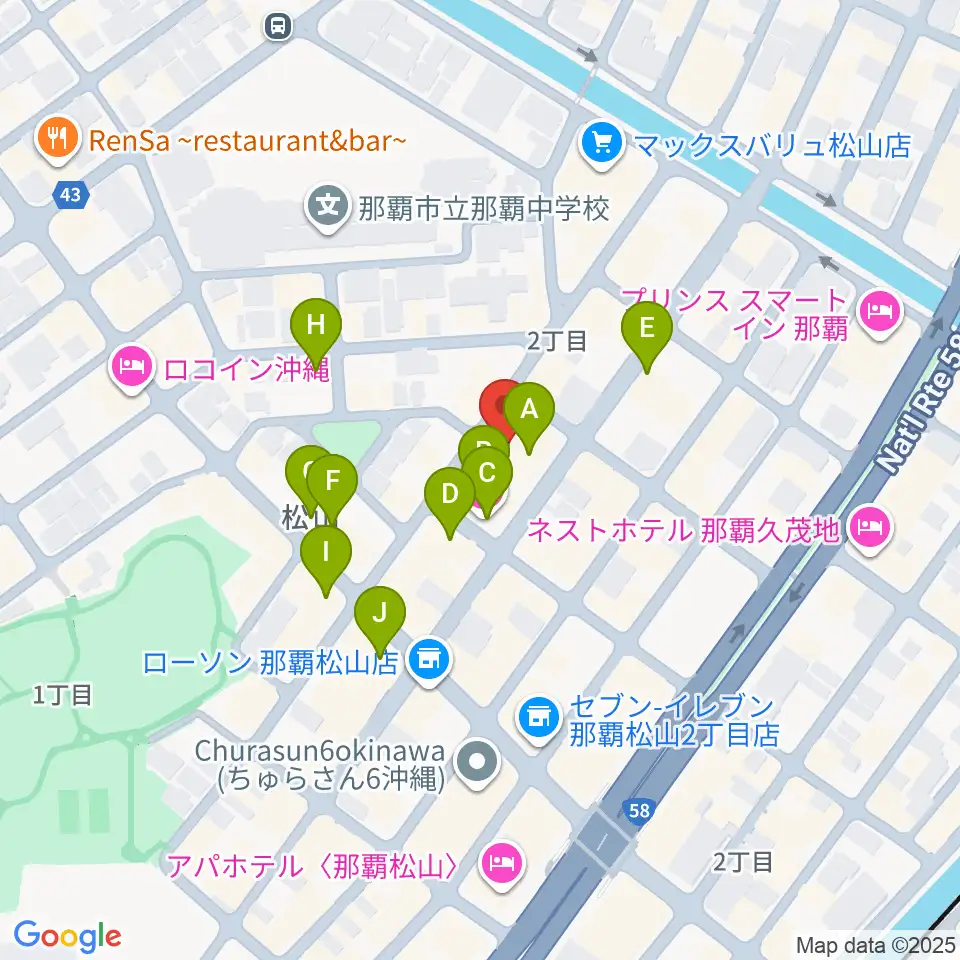 ドラムショップハル周辺のホテル一覧地図