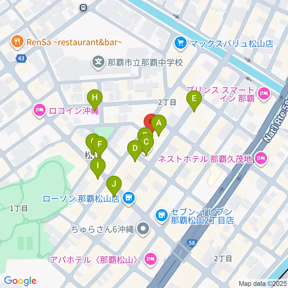 ドラムショップハル周辺のホテル一覧地図