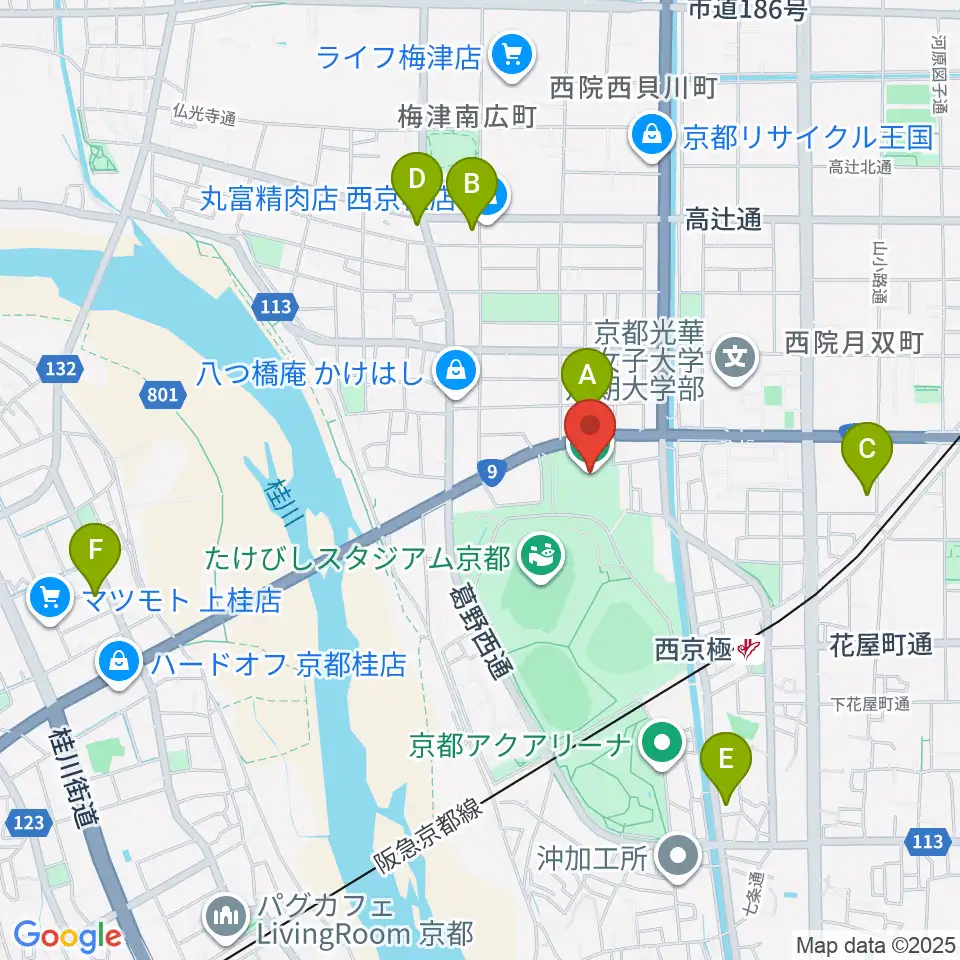 かたおかアリーナ京都周辺のホテル一覧地図