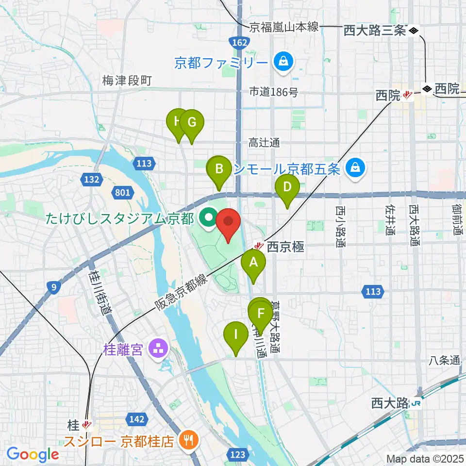 わかさスタジアム京都周辺のホテル一覧地図