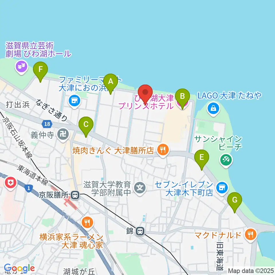 滋賀県立武道館周辺のホテル一覧地図