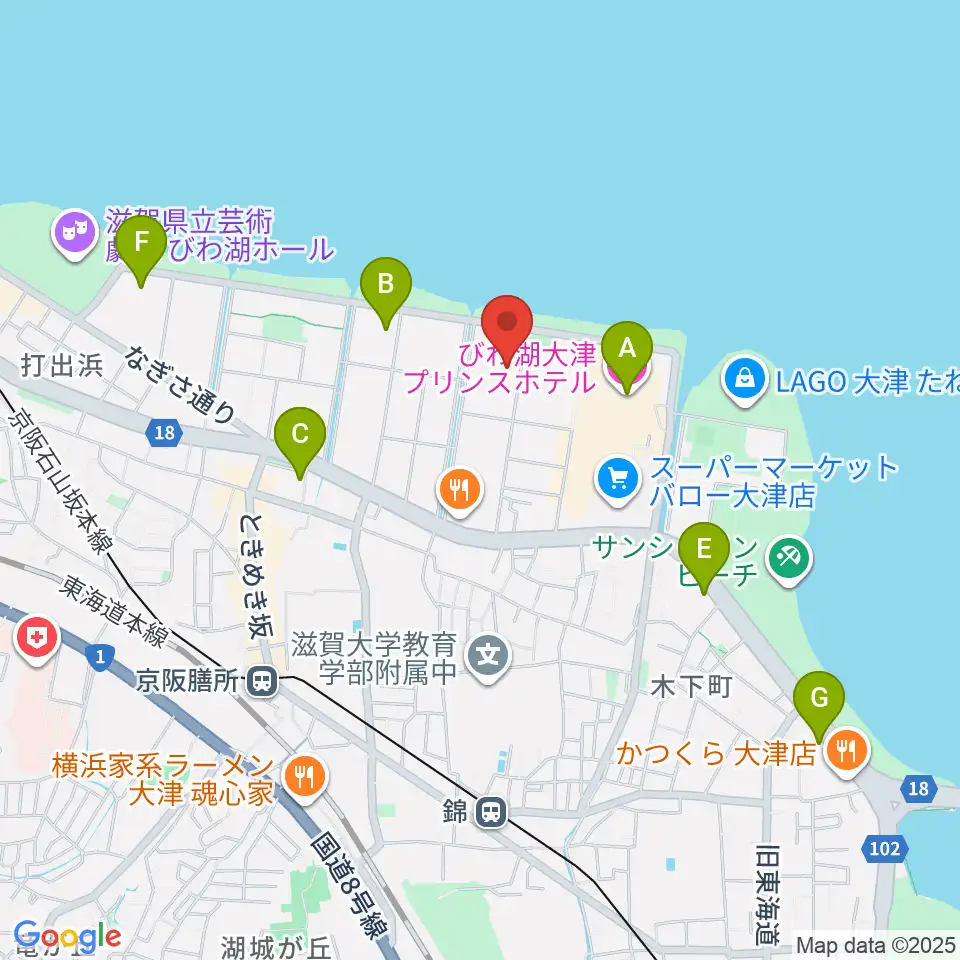 滋賀県立武道館周辺のホテル一覧地図