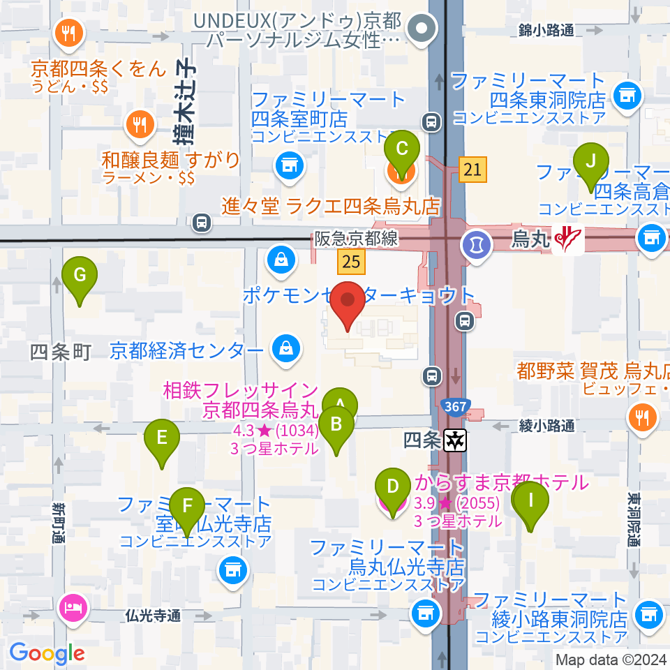 京都シネマ周辺のホテル一覧地図