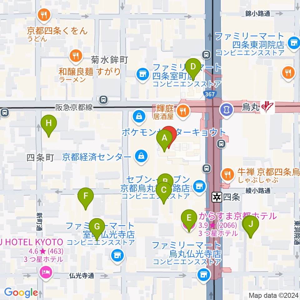 京都シネマ周辺のホテル一覧地図