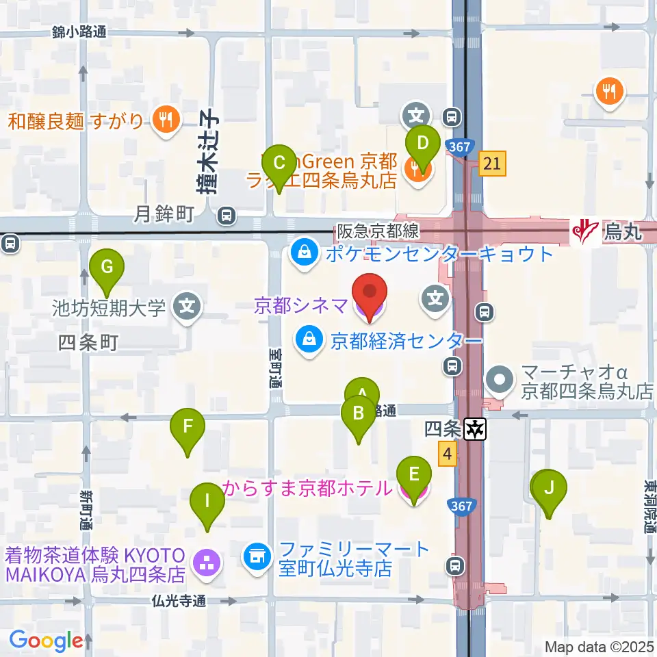 京都シネマ周辺のホテル一覧地図