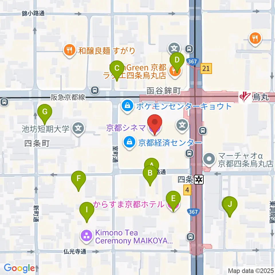 京都シネマ周辺のホテル一覧地図