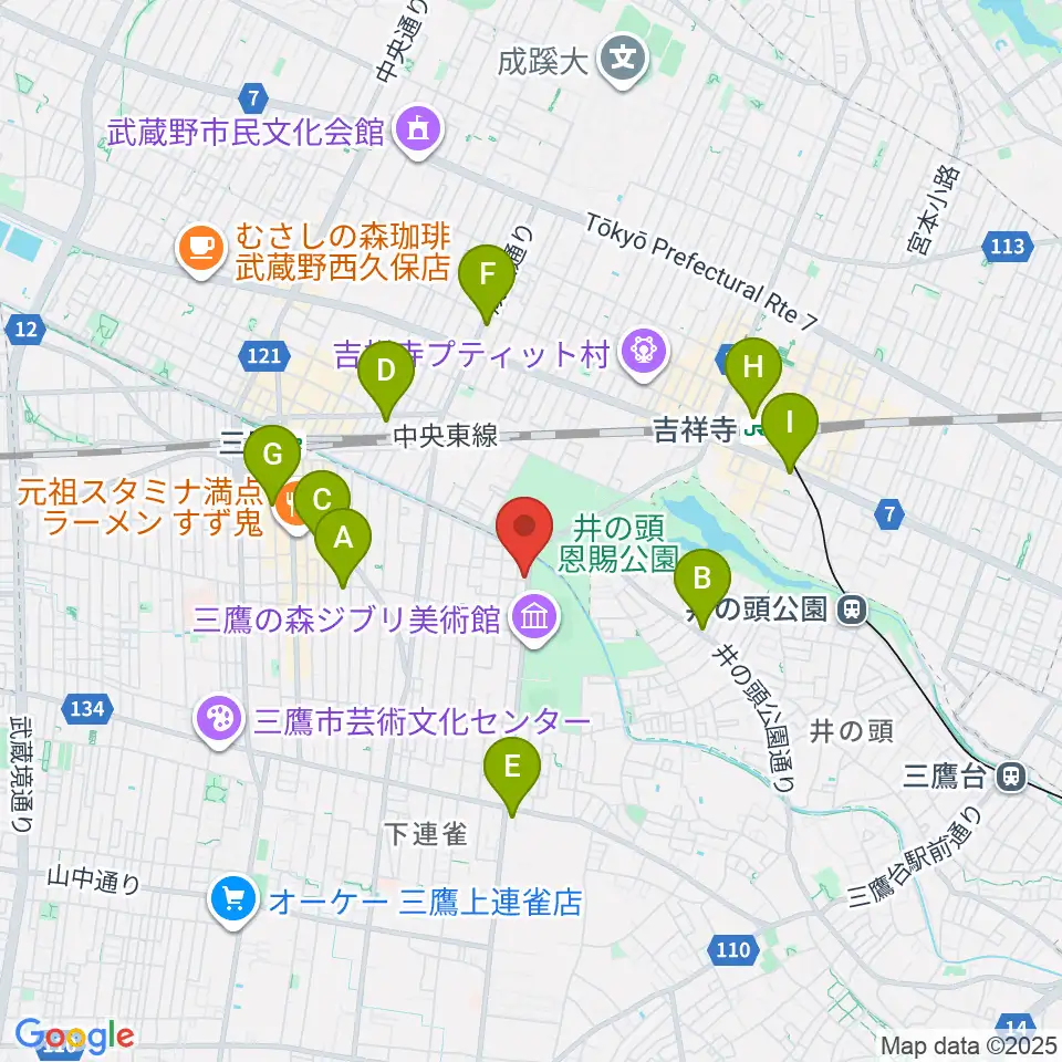 吉祥寺NEPO周辺のホテル一覧地図