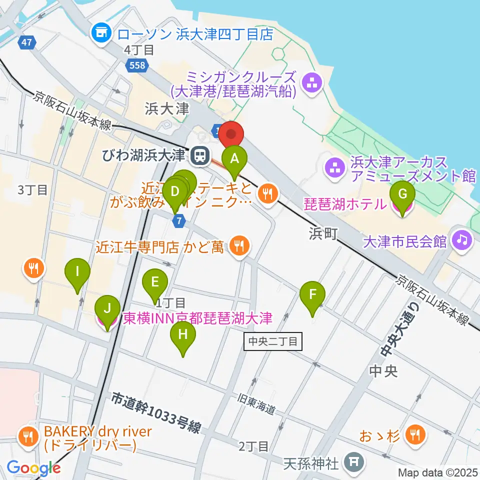 スカイプラザ浜大津周辺のホテル一覧地図