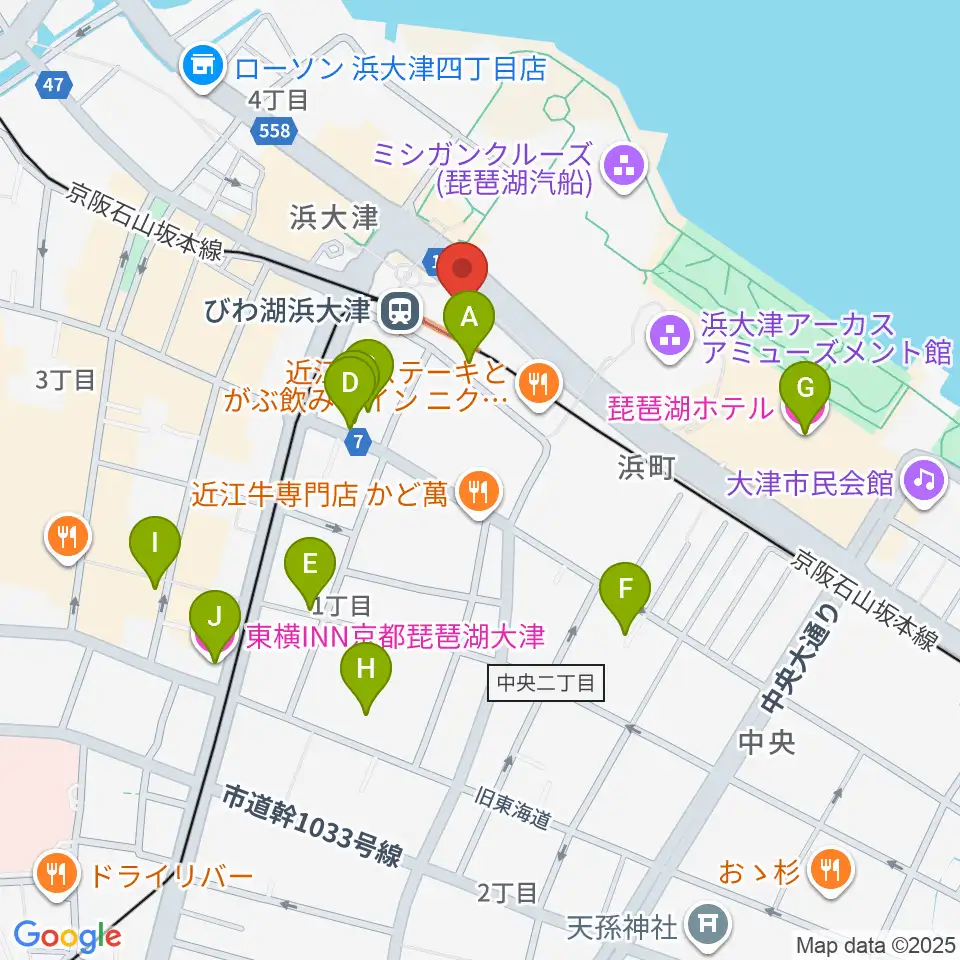 スカイプラザ浜大津周辺のホテル一覧地図