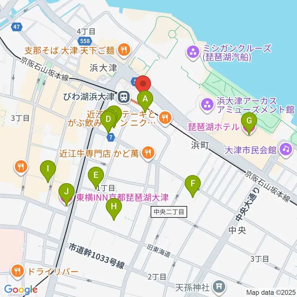 スカイプラザ浜大津周辺のホテル一覧地図