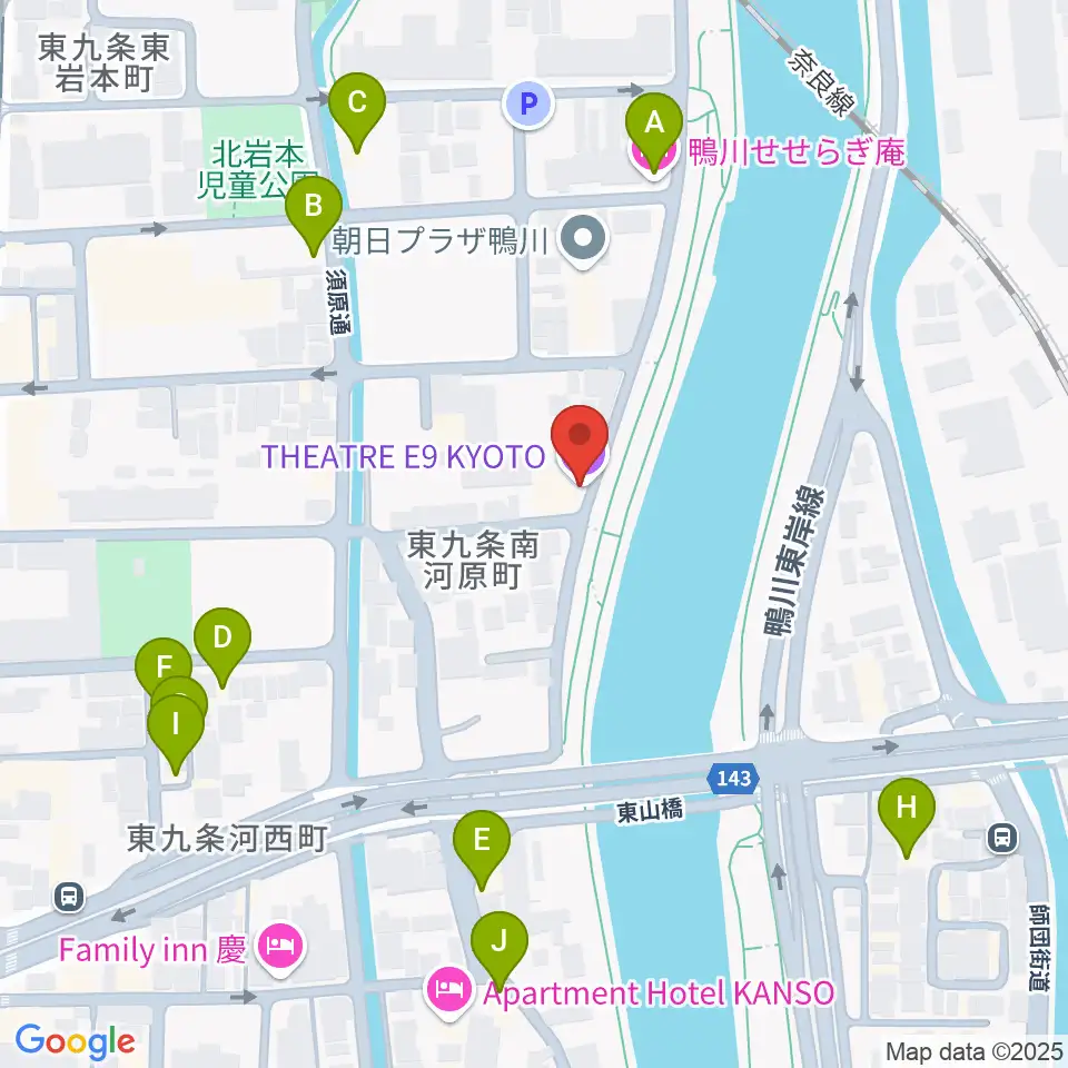 Theatre E9 Kyoto周辺のホテル一覧地図