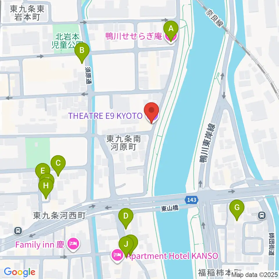 Theatre E9 Kyoto周辺のホテル一覧地図