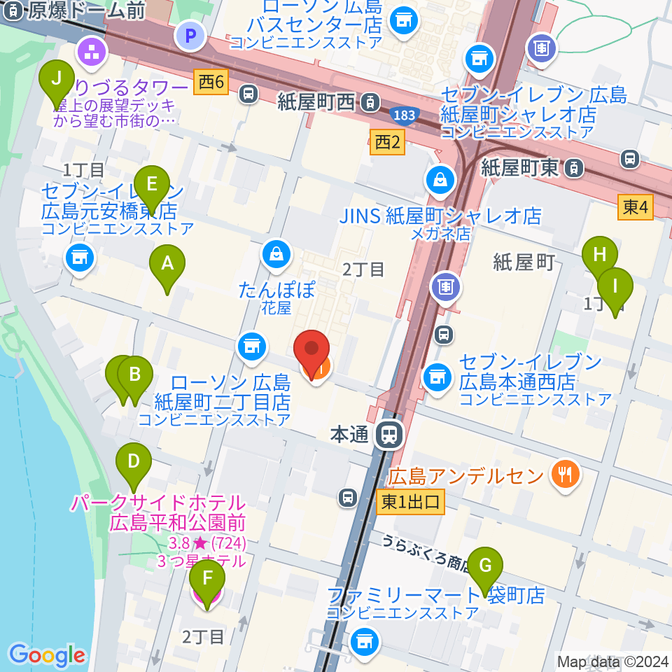 広島Yise周辺のホテル一覧地図