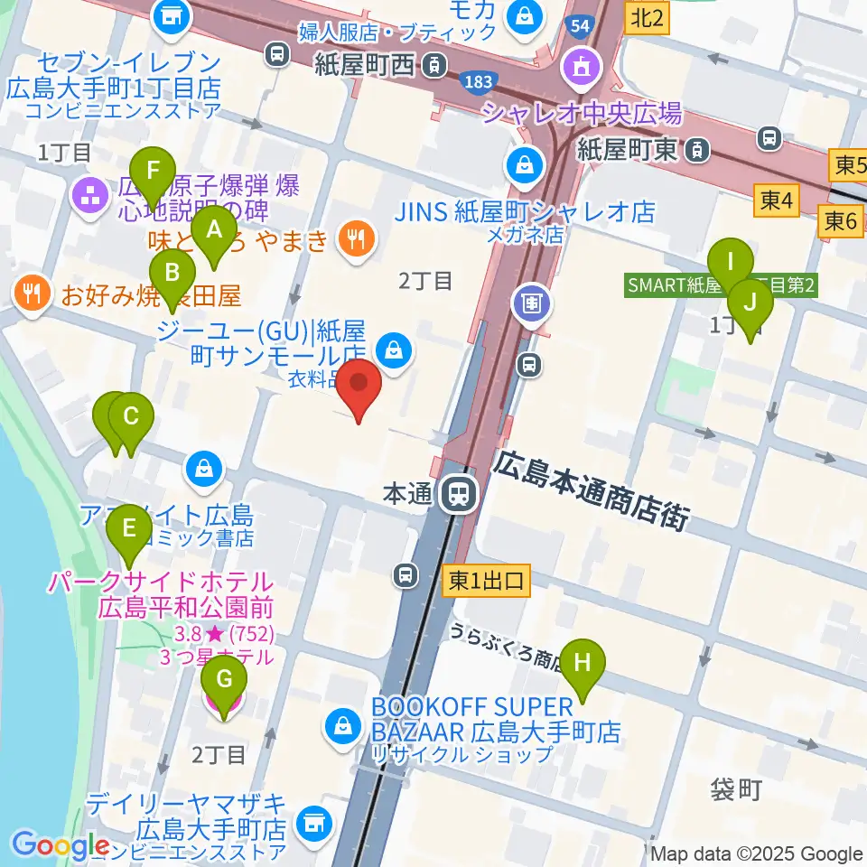 広島Yise周辺のホテル一覧地図