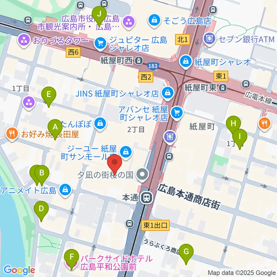 広島Yise周辺のホテル一覧地図