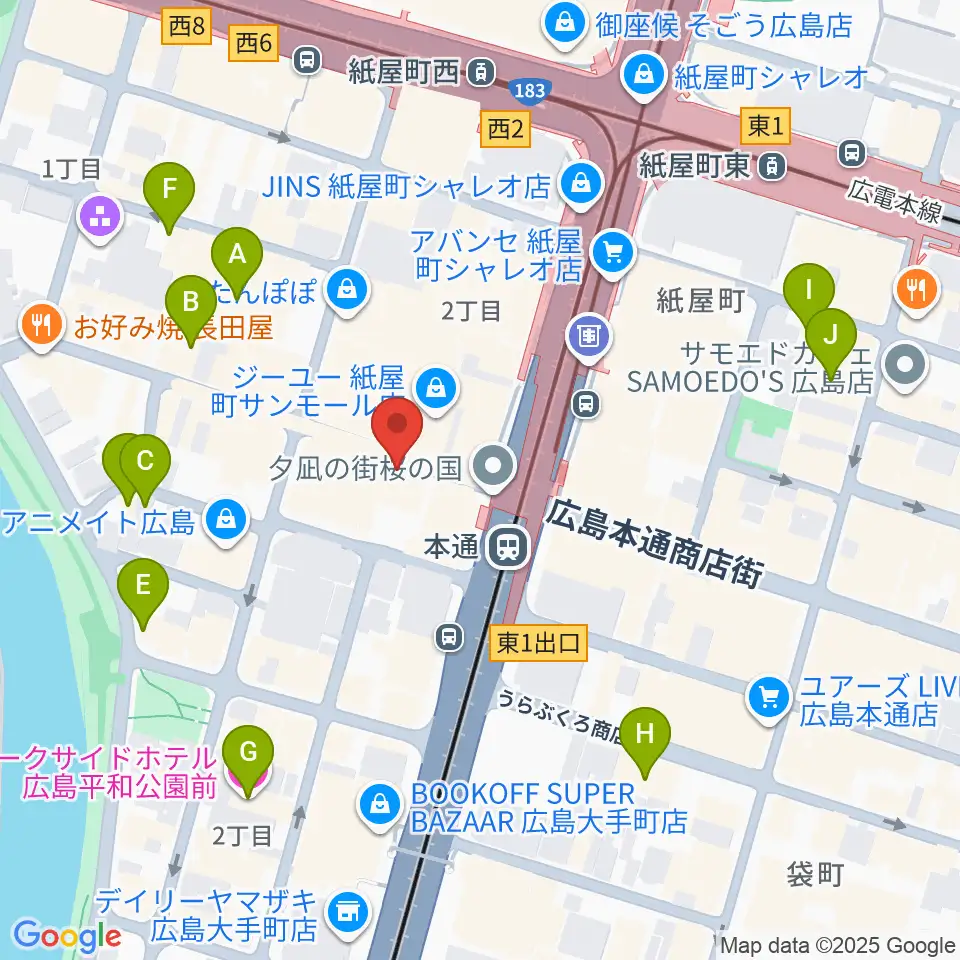 広島Yise周辺のホテル一覧地図