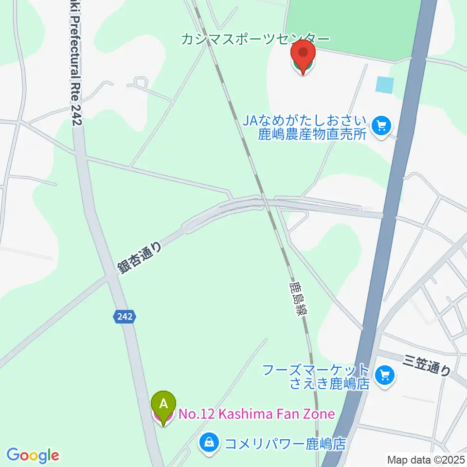 カシマスポーツセンター周辺のホテル一覧地図