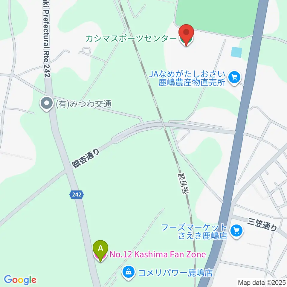 カシマスポーツセンター周辺のホテル一覧地図