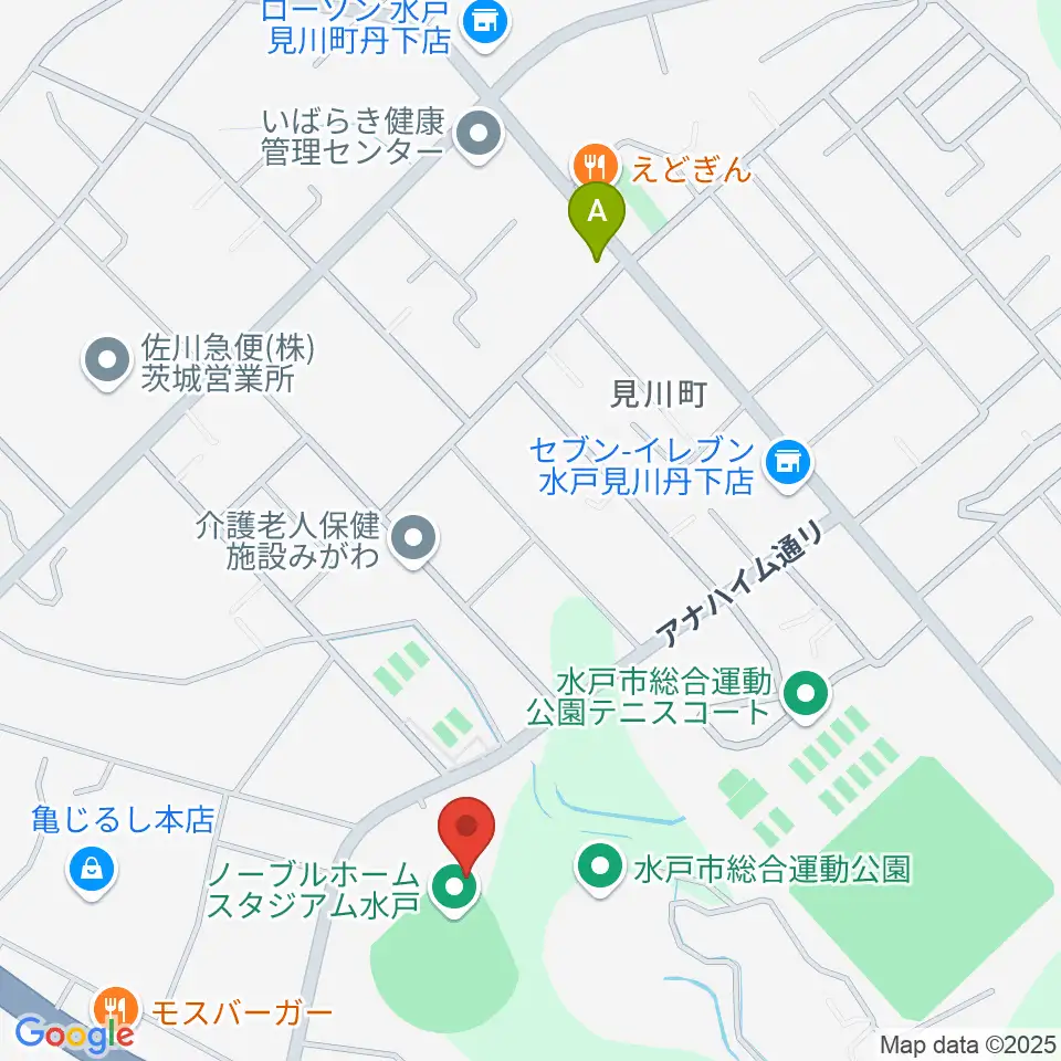 ノーブルホームスタジアム水戸周辺のホテル一覧地図