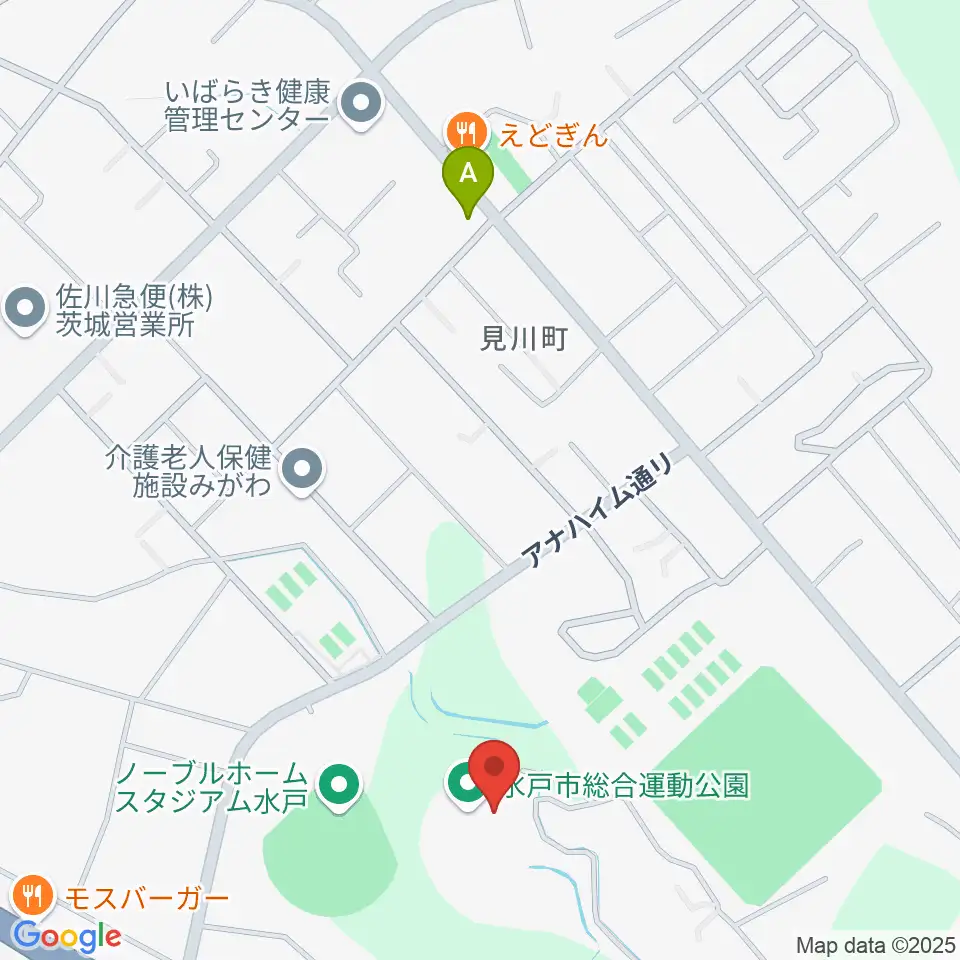 水戸市総合運動公園体育館周辺のホテル一覧地図