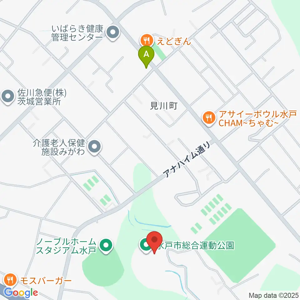 水戸市総合運動公園体育館周辺のホテル一覧地図