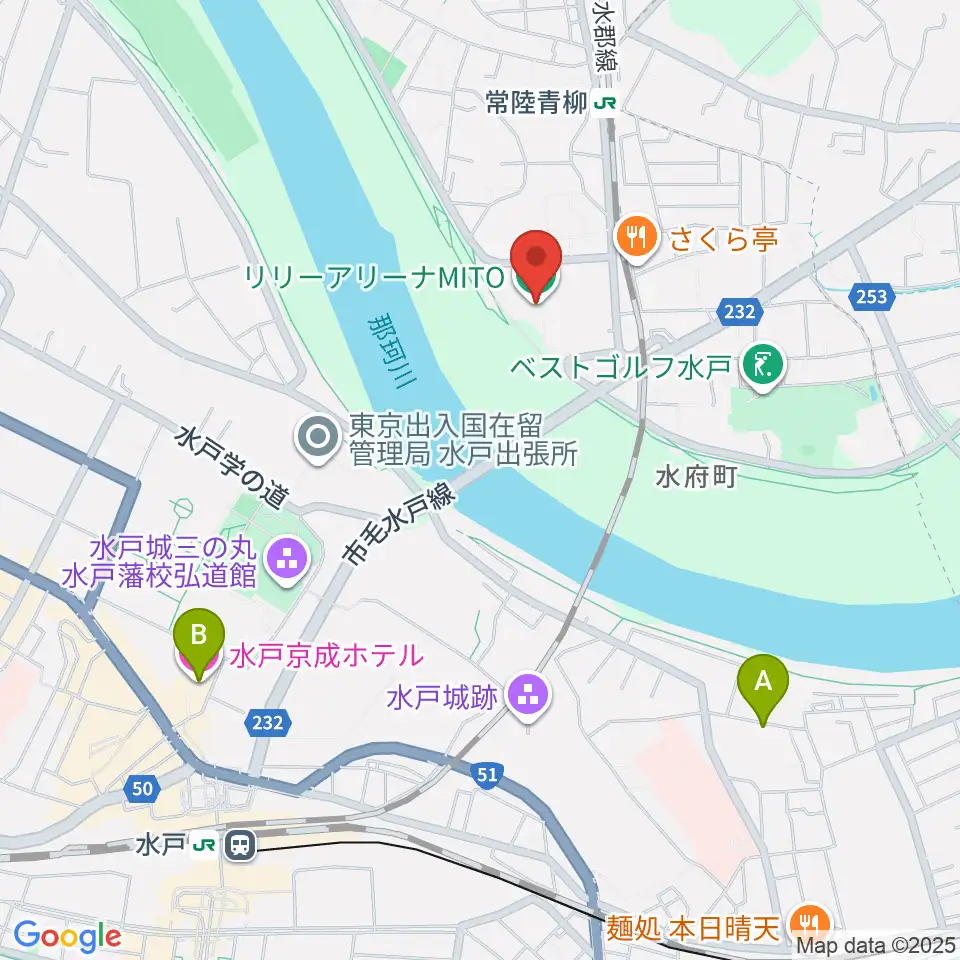 リリーアリーナMITO周辺のホテル一覧地図
