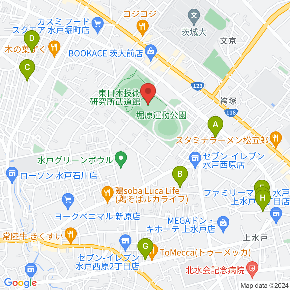 東日本技術研究所武道館周辺のホテル一覧地図