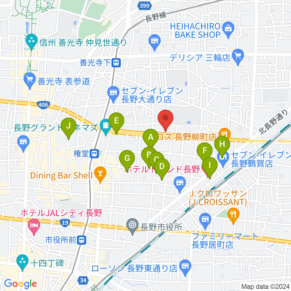 ウインナー楽器周辺のホテル一覧地図