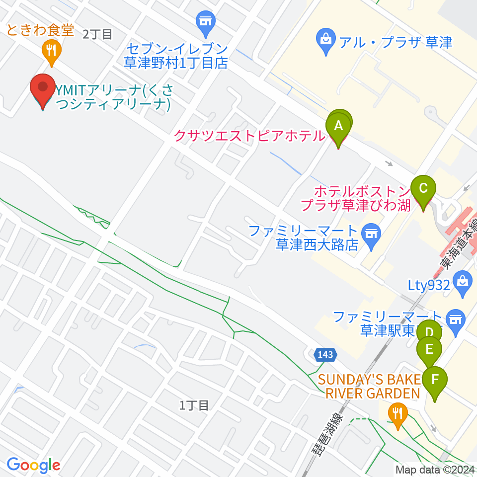 YMITアリーナ周辺のホテル一覧地図