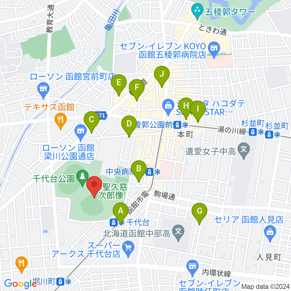 千代台公園野球場 オーシャンスタジアム周辺のホテル一覧地図