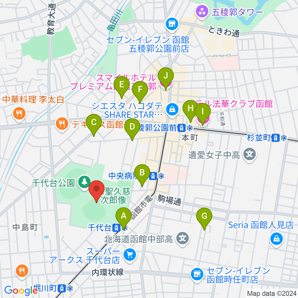 千代台公園野球場 オーシャンスタジアム周辺のホテル一覧地図