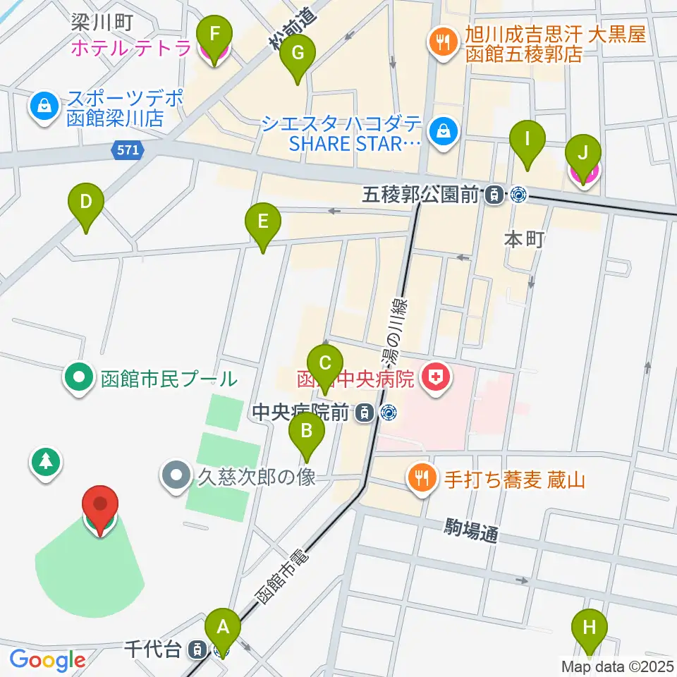 千代台公園野球場 オーシャンスタジアム周辺のホテル一覧地図