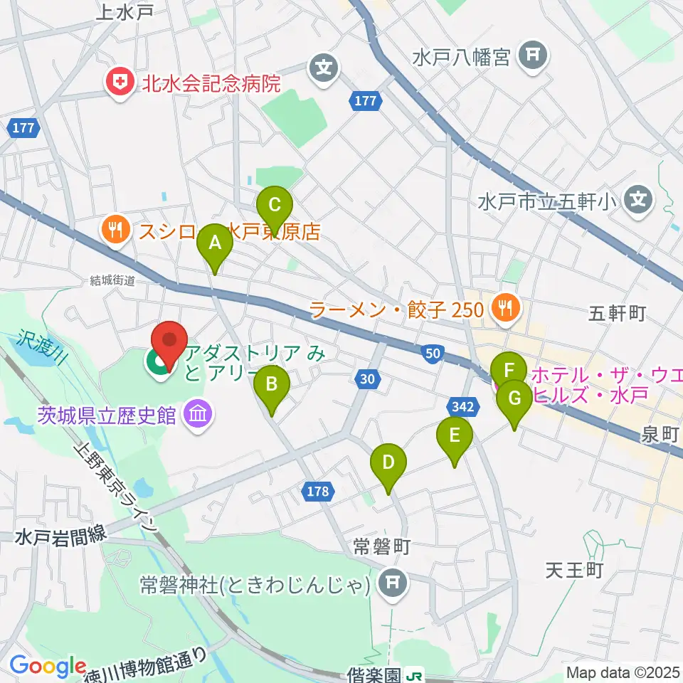 アダストリアみとアリーナ周辺のホテル一覧地図