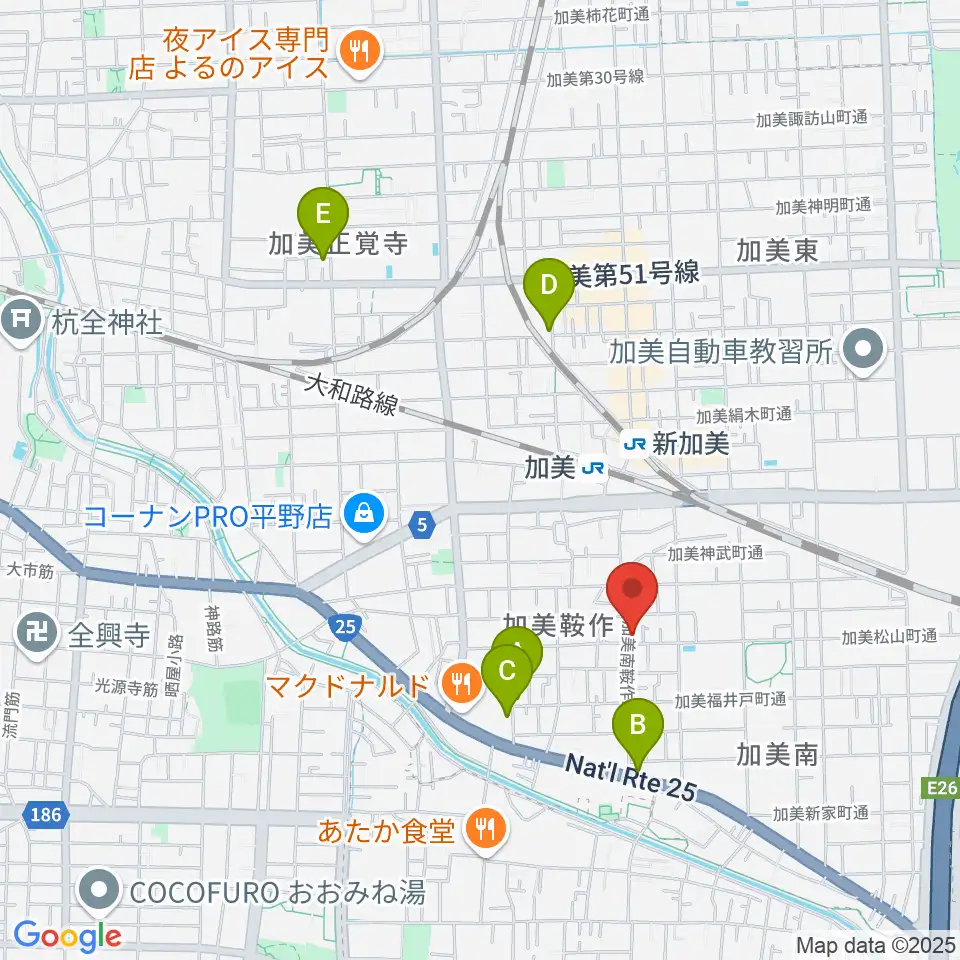 クレアミュージック平野周辺のホテル一覧地図