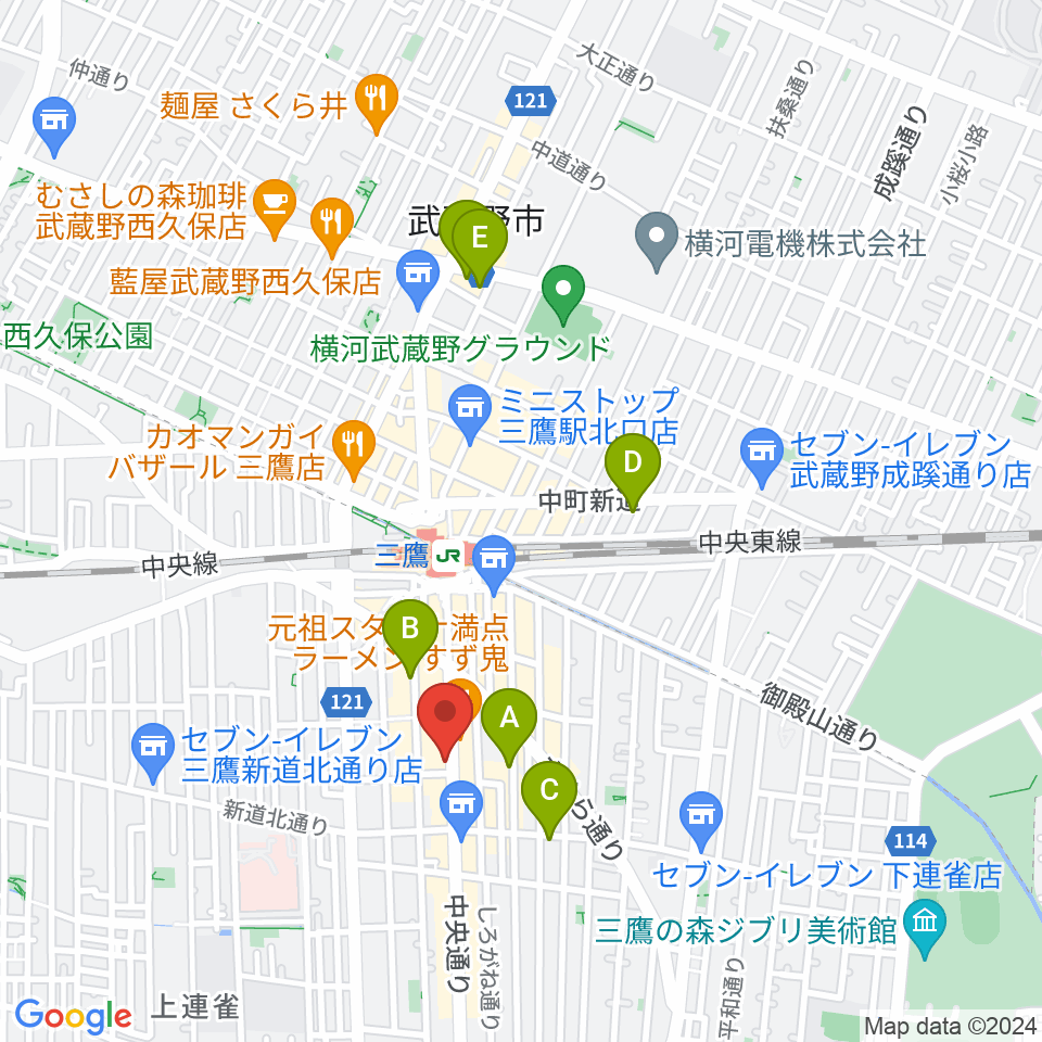 三鷹SCOOL周辺のホテル一覧地図