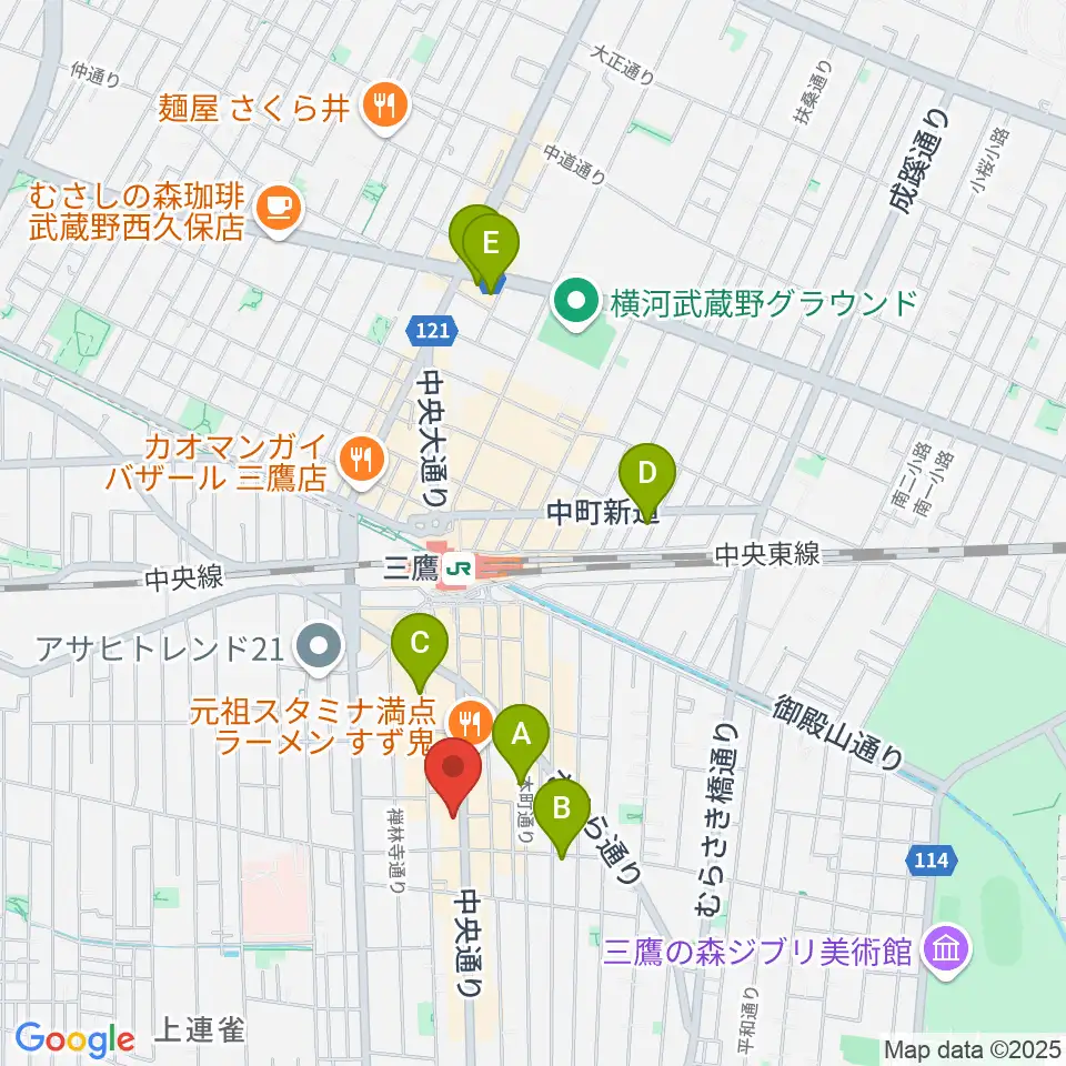 三鷹おんがくのじかん周辺のホテル一覧地図
