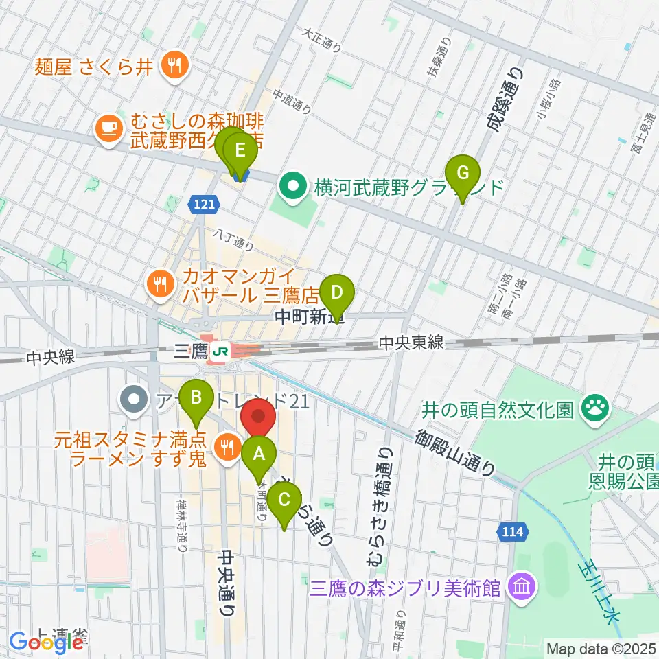 三鷹RI劇場周辺のホテル一覧地図