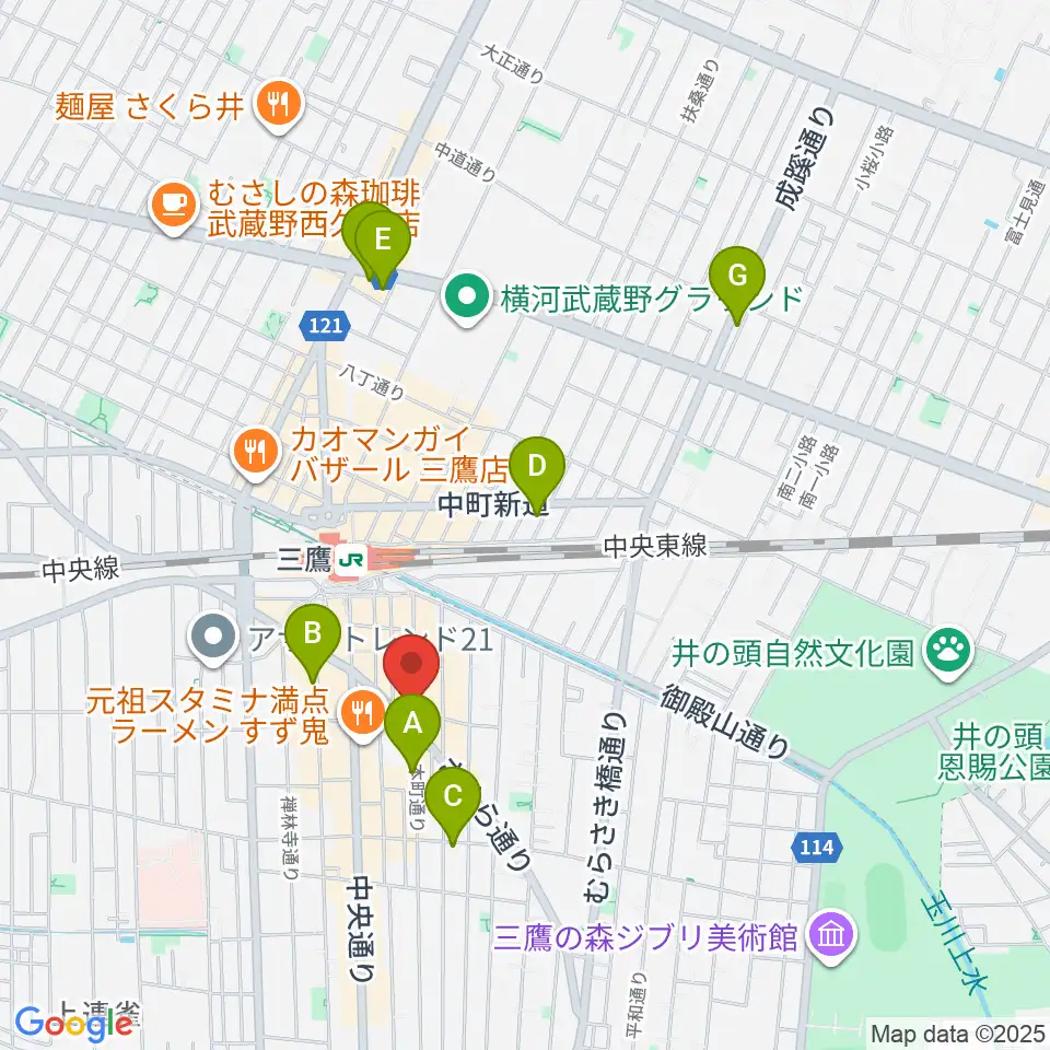 三鷹RI劇場周辺のホテル一覧地図
