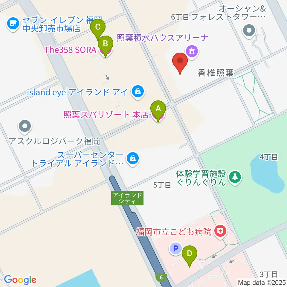 照葉積水ハウスアリーナ周辺のホテル一覧地図