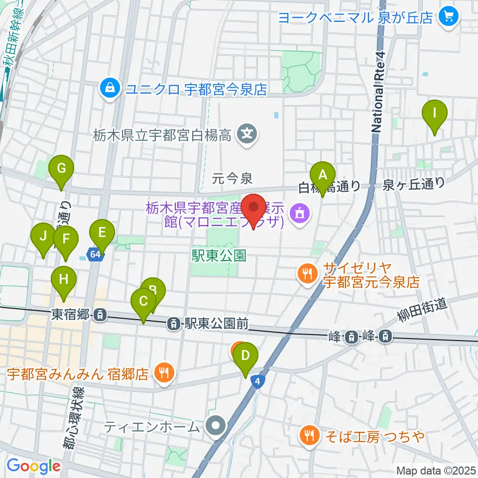 ブレックスアリーナ宇都宮周辺のホテル一覧地図